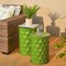 Set of 2 Embossed Honeycomb Texture Cylindrical Metal Garden Stool